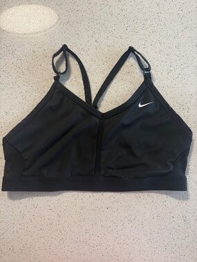 Nike Black V‑Neck Lightweight Sports Bra with Adjustable Straps